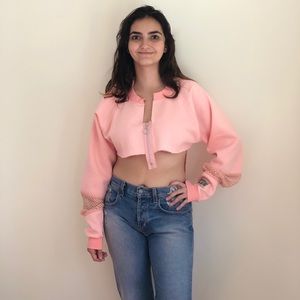 Pink crop bsbw LF sweatshirt